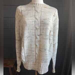 Winona Knits Vintage Cream Speckled Knit Sweater Made in Minnesota Size Large